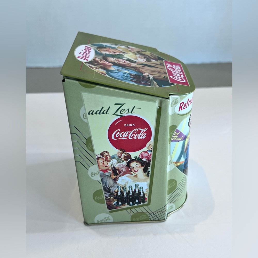 Vintage Walmart 1996 Green Coca Cola Collectible Advertising Empty Tin - Picture 5 of 9